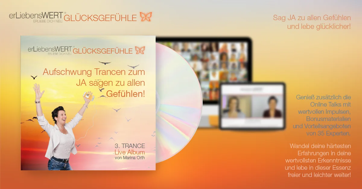Hero-Banner Album 3 Glücksgefühle mit Frau, CD und Online-Talks Übersicht