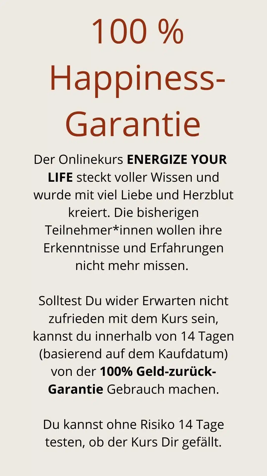 Kundenstimme Energize Your Life Premium