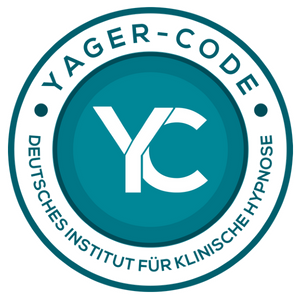 Yager-Code Siegel – türkisfarbenes Zertifikat des Deutschen Instituts für Klinische Hypnose