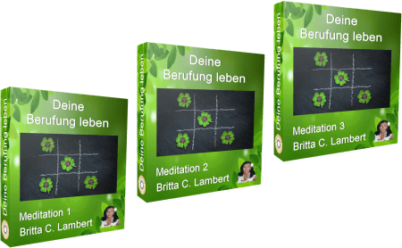 Erkenne und lebe Deine Berufung – Berufung & Lebenssinn-Videokurs 7 Drei grüne Meditationsboxen des Fernkurses Deine Berufung leben
