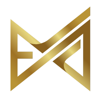 Expert Marketer Logo, goldenes geometrisches Bowtie-Symbol