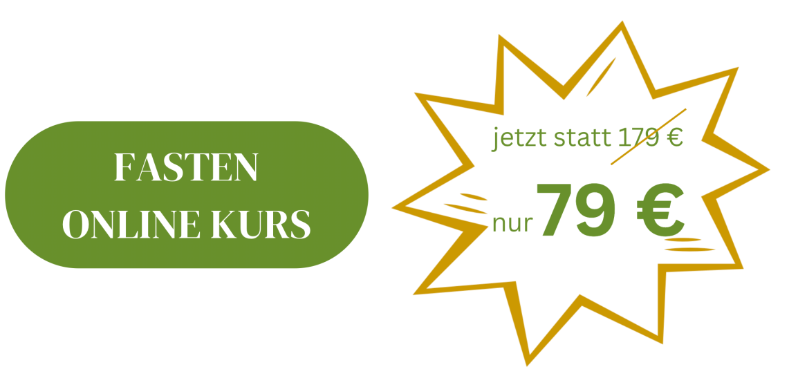 Promo-Banner für Fasten Online Kurs mit Preisinformation und Gold-Stern-Badge