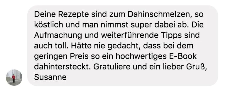 Kundenstimme von Susanne über Fatburner-Rezepte E-Book mit Profilbild