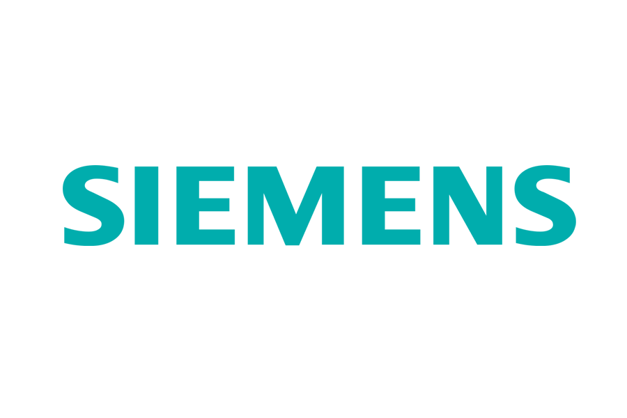 Siemens Logo in Türkis auf weißem Hintergrund