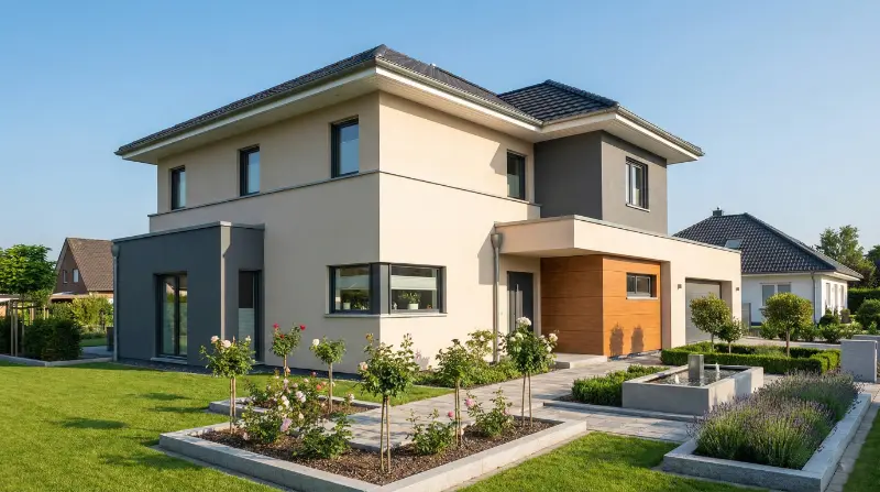 Moderne Stadtvilla Fertighaus mit zweistöckigem Design