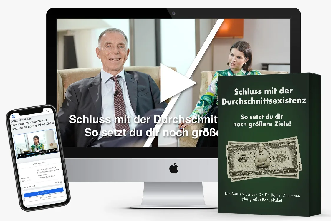 Master-Class Membership Finanzielle Freiheit von Rainer Zitelmann 1 Mockup Master-Class Membership mit Interview-Video und grünem Bonus-Paket zur Durchschnittsexistenz