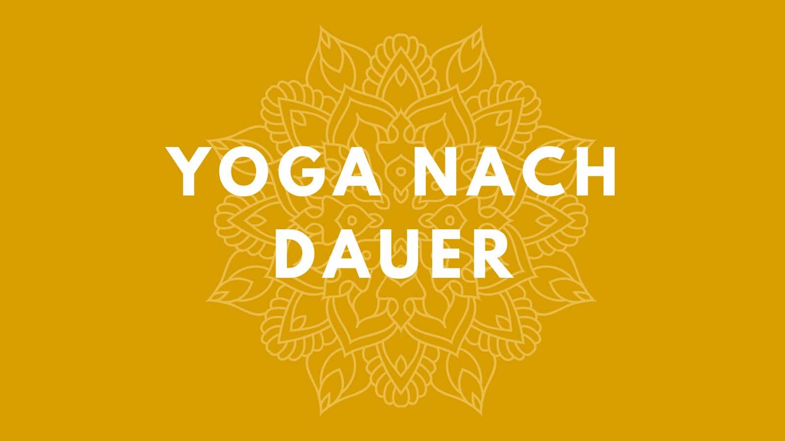 Gelber Hintergrund mit weißem Mandala und weißer Schrift