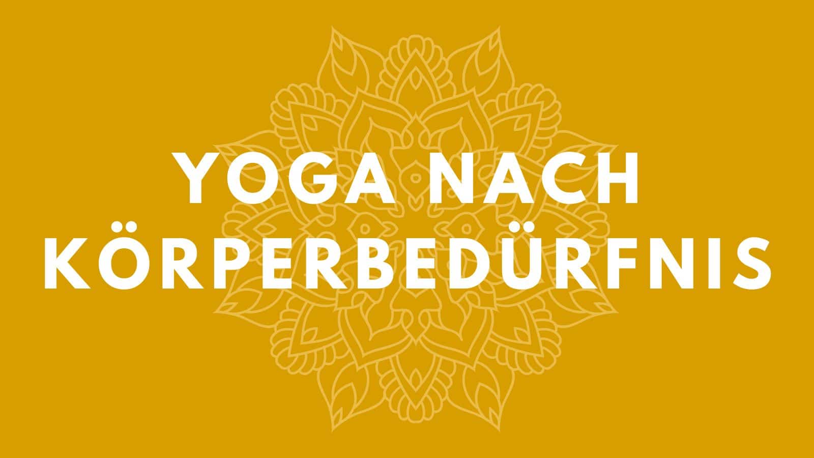 Gelber Hintergrund mit weißem Mandala und weißer Schrift