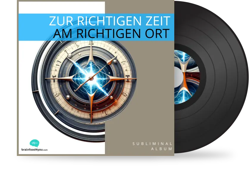 Subliminal-Album Cover Zur richtigen Zeit am richtigen Ort mit Kompass