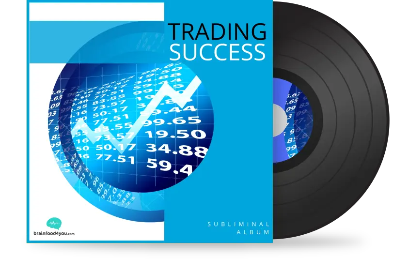 Vinyl-LP-Mockup mit Börsengrafik, Aufwärtstrend und blauen Farbverläufen