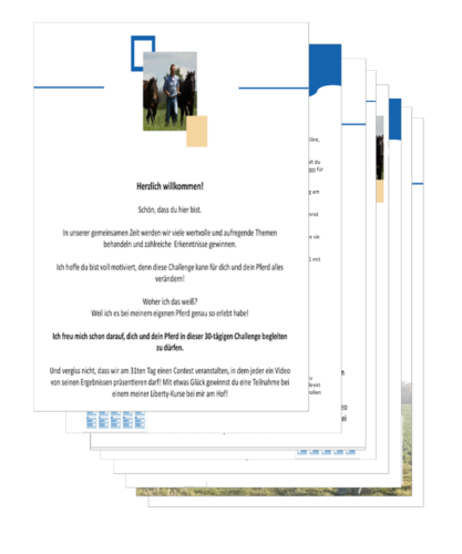 Handouts und Arbeitsmaterialien des Freies Zirkeln Kurses als gestapelte Seiten mit Text und Bildern