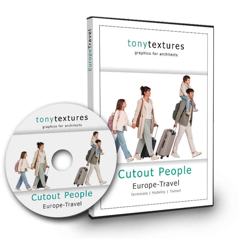 DVD-Box und Disc Cutout People Europe-Travel mit Familien und Reisepersonen