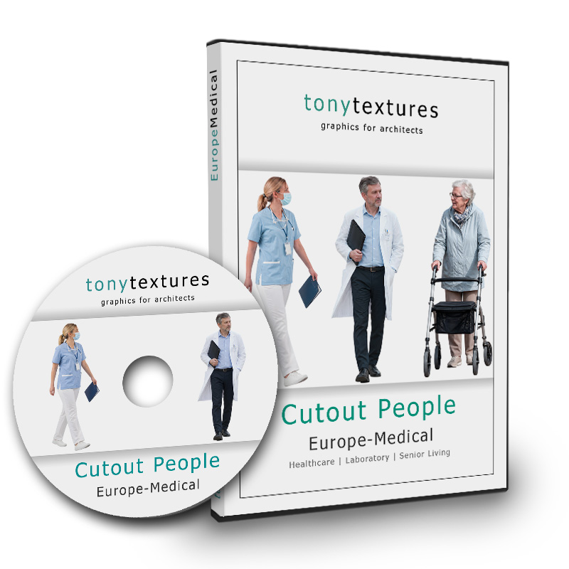 DVD-Box und Disc Cutout People Europe-Medical mit Fachpersonen im Gesundheitswesen