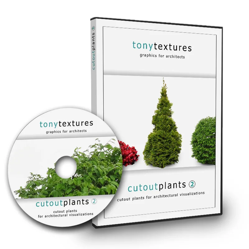 Cutout Plants Architecture Entourage – DVD-Box und CD mit freigestellten Pflanzen für Architekturvisualisierungen