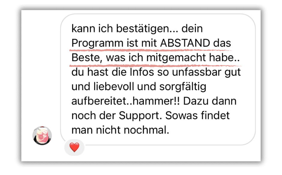 Kundenstimme von Teilnehmer über Qualität des Programms mit ABSTAND