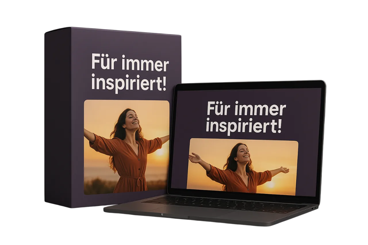 Mockup Produktverpackung und Laptop mit Kursüberschrift