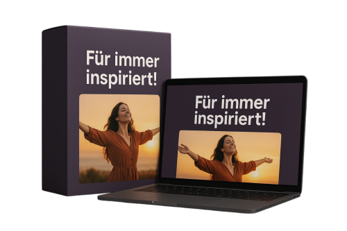 Produktmockup Für immer inspiriiert mit DVD-Box und Laptop-Bildschirm