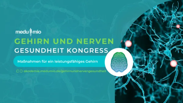 Banner Gehirn- und Nervengesundheit Kongress mit Nervengeflecht und Medumio-Logo