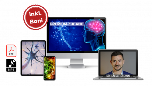 Premium-Zugang Bundle mit Bonus, Monitor, Tablet, Smartphone und Kursleiter Sören Schumann