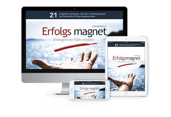 Responsive Mockup des Erfolgsmagnet-Kurses auf Desktop-, Tablet- und Smartphone-Bildschirmen