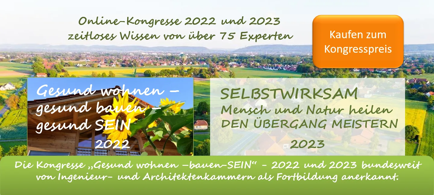 Header-Grafik mit Landschaftsszene, Kongresstitel und Call-to-Action Button