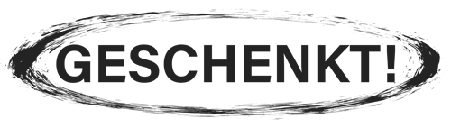 Banner mit schwarzer Schrift: GESCHENKT!