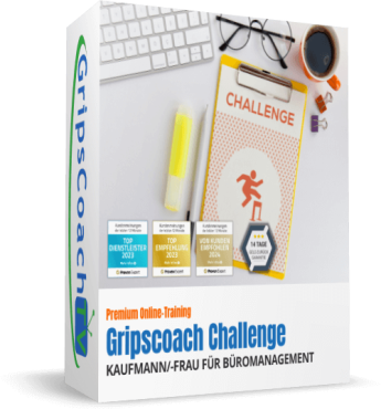 Produktverpackung Gripscoach Challenge mit Lernmaterialien in reduzierter Größe