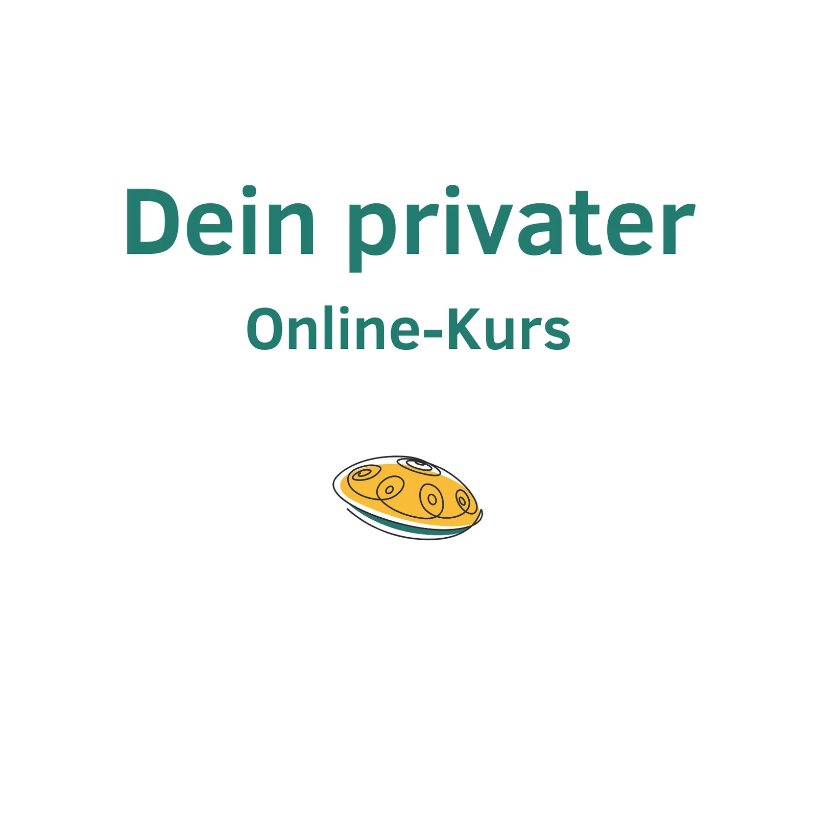 Weiße Fläche mit grünem Text und gelbem Handpan Symbol