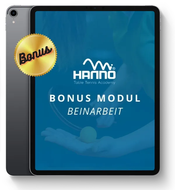 Bonus Modul Beinarbeit auf iPad mit goldenem Bonus-Siegel