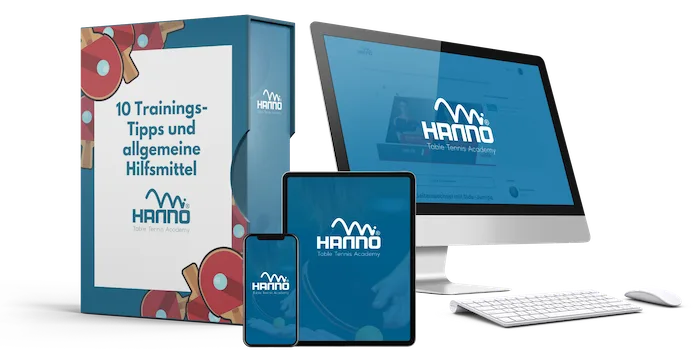 Mockup der HANNO Academy mit Box, Smartphone, Tablet und Desktop zeigt 10 Trainings-Tipps und allgemeine Hilfsmittel