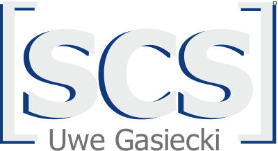 SCS Gasiecki Logo mit Unternehmensname Uwe Gasiecki