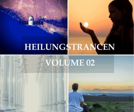 Heilungstrancen Vol. 02 – Hypnose-Audios zur Selbstheilung 1 Heilungstrancen Volume 02 Banner mit vier Bildern von Menschen in Natur- und Meditationssituationen