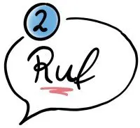 Station 2: Der Ruf mit Sprechblase und Text