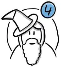 Station 4: Der weise Mentor mit Zauberer und Hut