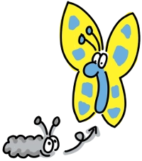 Transformation Schmetterling Symbol für Wandlung und Wachstum