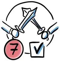 Station 7: Prüfungen Test Training mit Schwertern