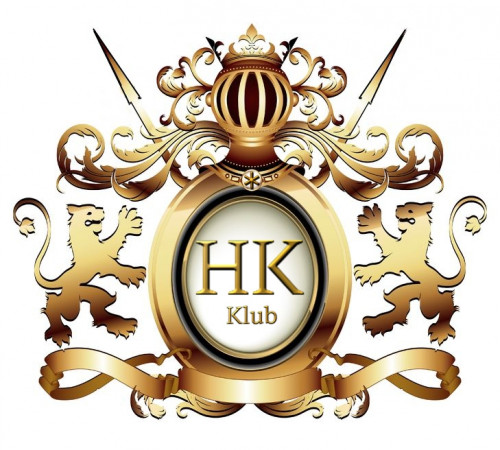 Herrenkaste Klub Logo mit goldener Krone, Löwen und HK-Schriftzug