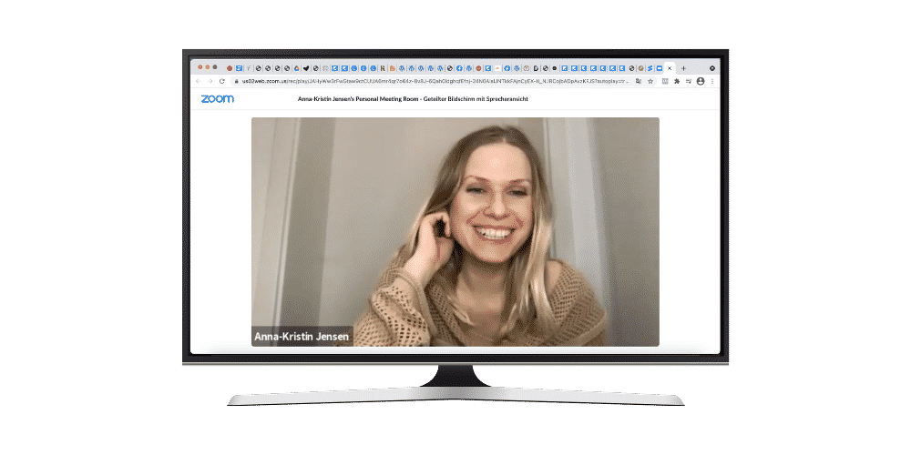 Zoom-Videokonferenz mit Kursleiter Anna-Kristin Jensen