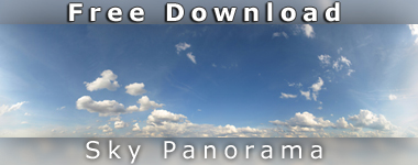 Himmel-Panorama mit weißen Wolken auf blauem Untergrund, Text Free Download Sky Panorama