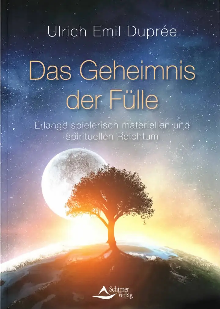 Buch-Cover Das Geheimnis der Fülle mit Baum und Mond