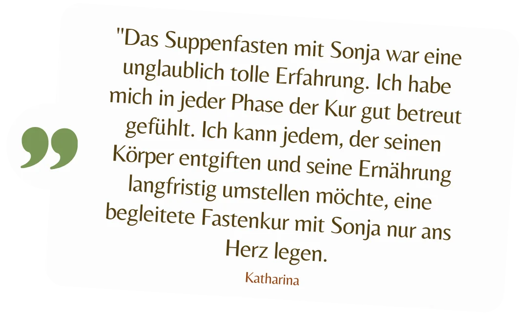 Kundenstimme von Katharina zur Hormon-Detox-Kur mit Betreuungserlebnis