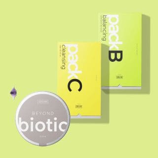 Ringana Detox-Produkte in gelber und grüner Verpackung mit biotic Logo