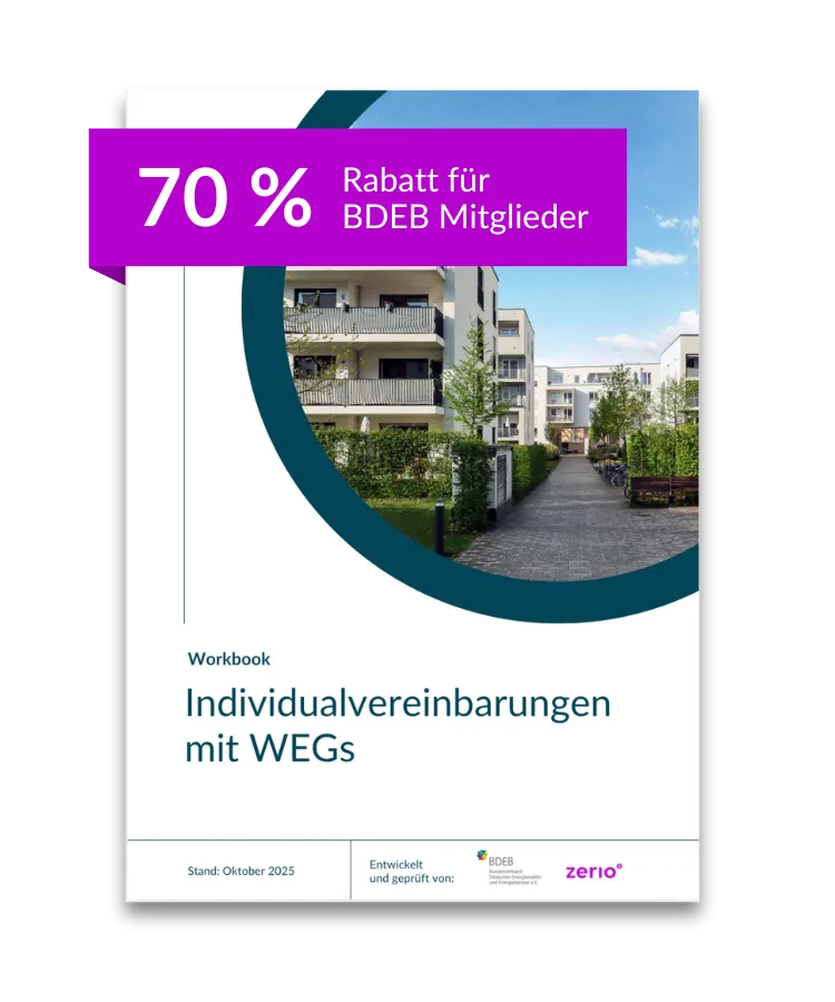 Individualvereinbarungen mit WEGs – E-Book Energieverträge 1 Digitales Workbook WEG Produktmockup von Kristina Hunger