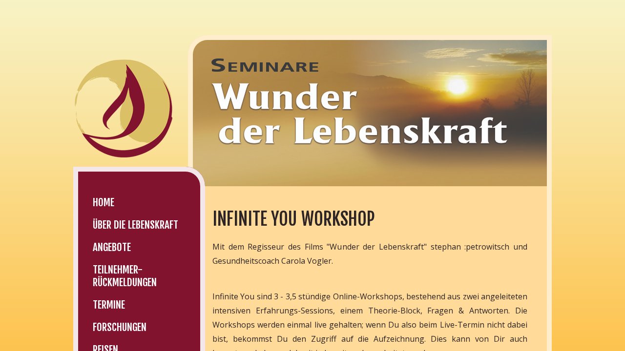 Infinite You Workshop – Selbstheilung – Ansicht der Verkaufsseite