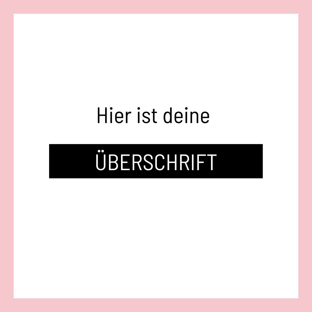 Rosa Template mit zentralem schwarzen Balken für Überschrift auf Weiß – Canva Vorlage