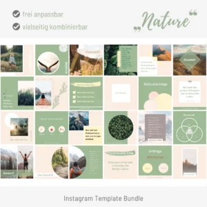 Instagram Template Bundle Nature mit Überschrift, frei anpassbar und vielseitig kombinierbar
