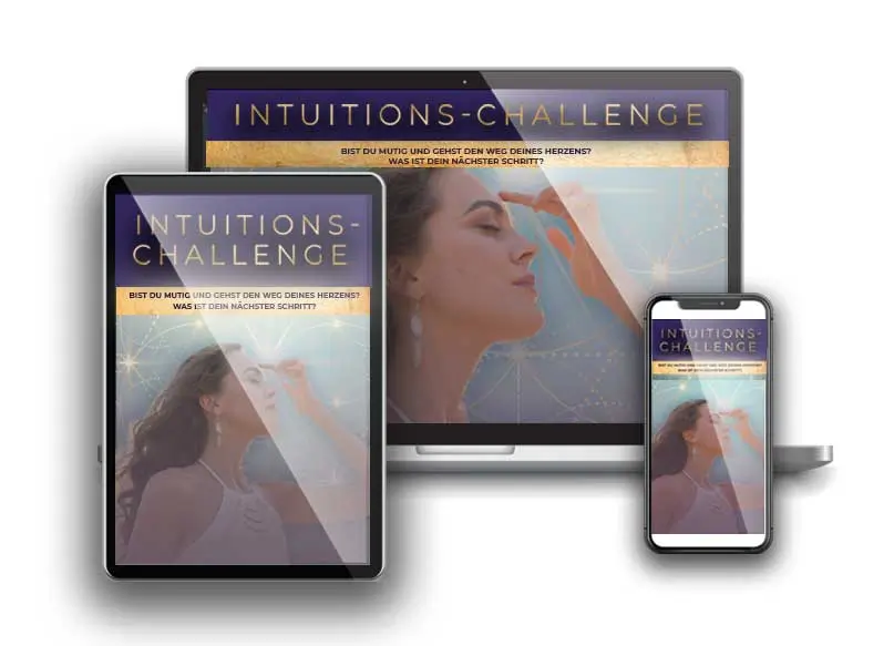 Intuition Community – Coaching für Herzens-Business 13 Multi-Device Mockup der Intuitions-Challenge – Desktop, Tablet und Smartphone mit gleicher Grafik
