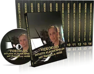 3D-Produkt-Bundle mit Buch und DVD für den Videokurs Intuitiv Klavier Spielen nach der Pianolla Methode
