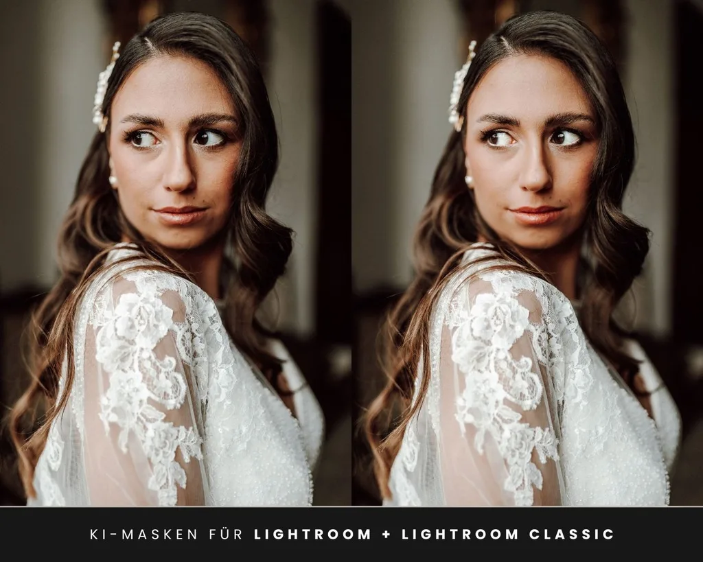 Braut-Porträt Bearbeitung: KI-basierte Masken für Lightroom und Lightroom Classic Effekte