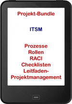 Tablet-Mockup ITSM Prozessbibliothek Bundle mit Prozessen Rollen RACI Checklisten